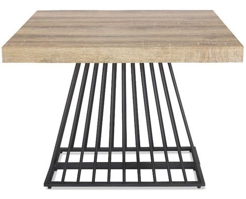 Table extensible bois clair et pieds métal noir 4 à 10 personnes L 100 à 240 cm Loïs - Photo n°2; ?>