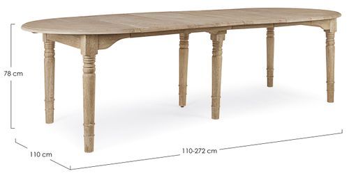 Table extensible bois de chêne naturel Badou L 110/272 - Photo n°3; ?>