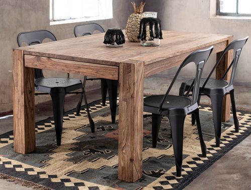 Table extensible bois de shesham naturel Sany L 175/265 cm - Photo n°3; ?>