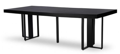 Table extensible bois et pieds métal noir Tessa 90/240 cm - Photo n°3; ?>