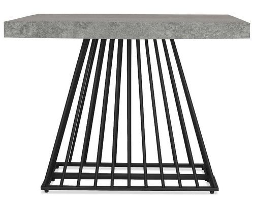 Table extensible bois gris et pieds métal noir 4 à 10 personnes L 100 à 240 cm Loïs - Photo n°2; ?>