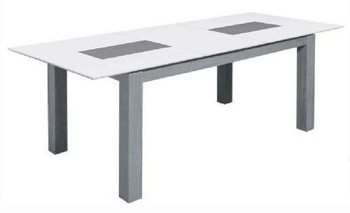 Table extensible bois laqué blanc et gris Plitou - Photo n°2; ?>