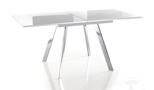 Table extensible bois laqué blanc Joela L 85/170 cm - Photo n°3; ?>