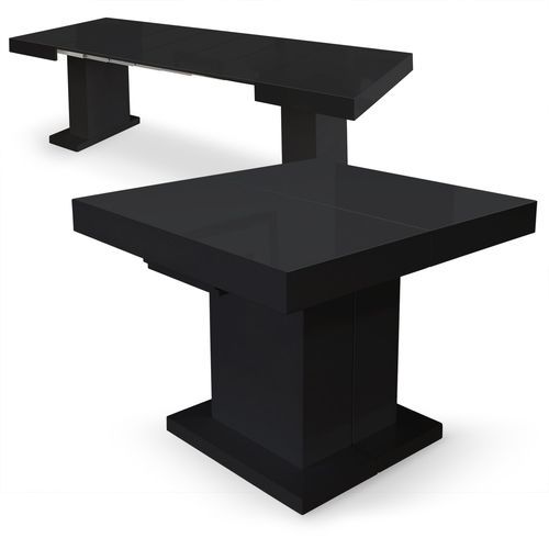 Table extensible bois laqué noir Klassi 100/250 cm - Photo n°2; ?>