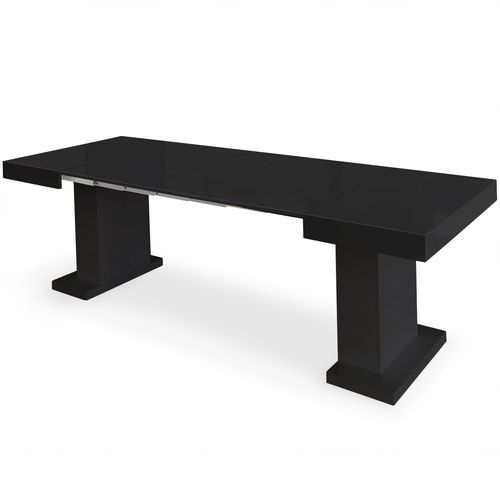 Table extensible bois laqué noir Klassi 100/250 cm - Photo n°3; ?>