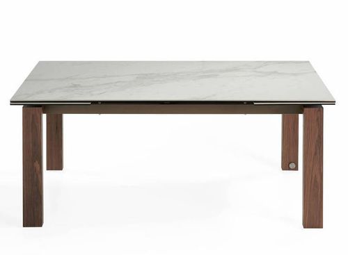 Table extensible bois massif et plateau porcelaine 180-270 cm Myral - Photo n°3; ?>