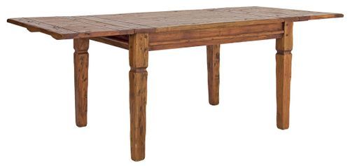 Table extensible de 120 cm en bois d'acacia massif finition rustique marron Kastela 120/160/200 cm - Photo n°3; ?>