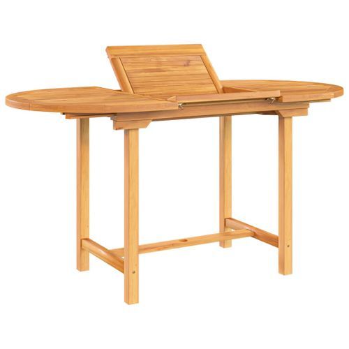 Table extensible de jardin 110-160x80x75 cm bois de teck solide - Photo n°3; ?>