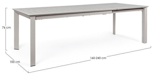 Table extensible de jardin aluminium gris Koni L 160/240 cm - Photo n°3; ?>