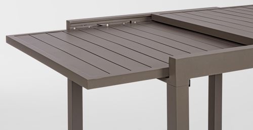 Table extensible de jardin aluminium marron Paga L 83/166 cm - Photo n°2; ?>
