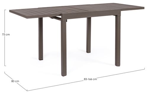 Table extensible de jardin aluminium marron Paga L 83/166 cm - Photo n°3; ?>