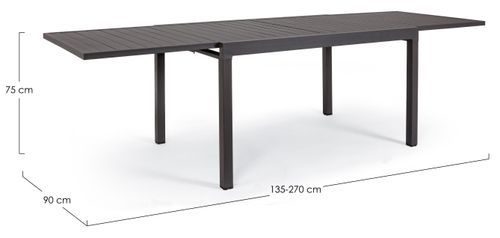 Table extensible de jardin aluminium Paga L 135/270 cm - Photo n°3; ?>