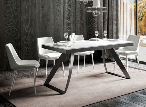 Table extensible design 8 à 20 personnes frêne blanc et pieds métal incurvés anthracite L 180 à 440 cm Volta - Photo n°3; ?>