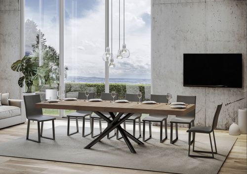 Table extensible design pieds arrondis entrelacés anthracite Zeus - Photo n°3; ?>