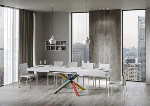 Table extensible design avec pieds entrelacés multicouleurs Artemis - Photo n°3; ?>