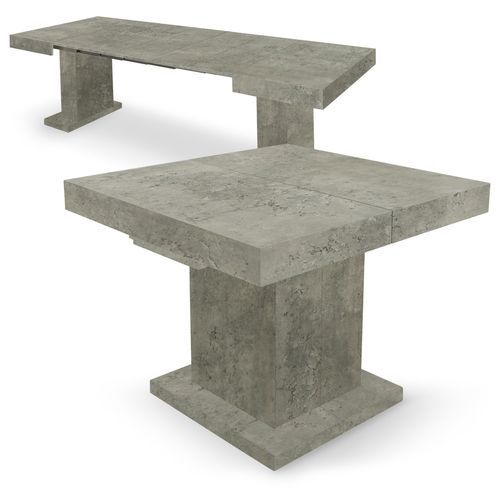 Table extensible effet marbre gris Klassi 110/250 cm - Photo n°3; ?>