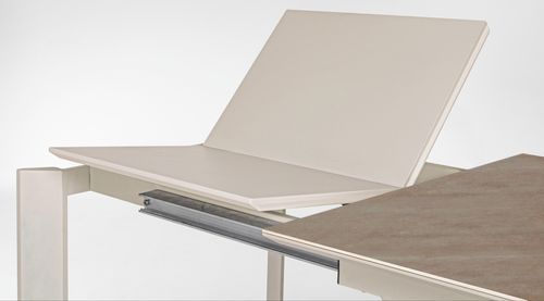 Table extensible en acier et céramique gris Bary L 140/200 cm - Photo n°2; ?>