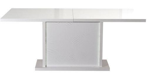 Table extensible avec éclairage à Led bois laqué blanc Kala 180/225 cm - Photo n°2; ?>