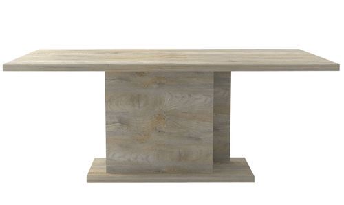 Table extensible laqué blanc mat et bois chiné 180-245 cm Baite - Photo n°2; ?>