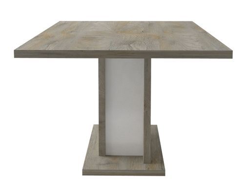 Table extensible laqué blanc mat et bois chiné 180-245 cm Baite - Photo n°3; ?>