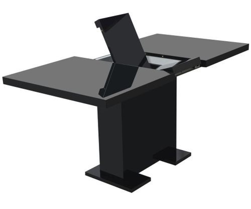Table extensible noir brillant Kama 120-150 cm - Photo n°2; ?>