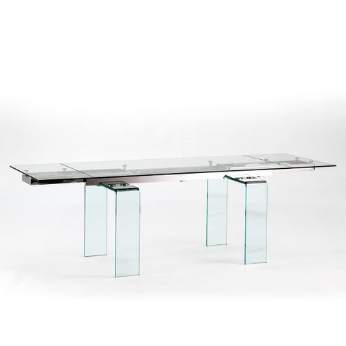 Table extensible rectangulaire verre trempé Angela - Photo n°2; ?>