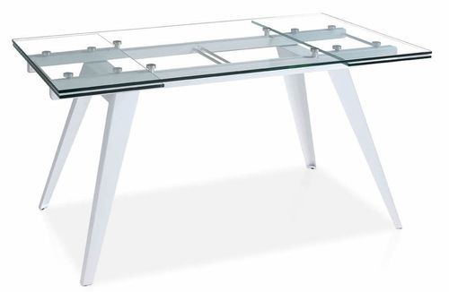 Table extensible verre trempé et acier 160-240 cm Kagami - Photo n°2; ?>