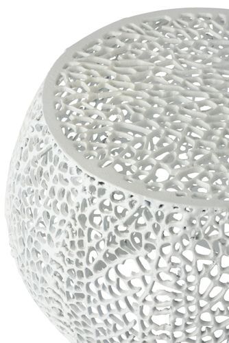Table gigogne corail métal blanc Shana D 48 cm - Photo n°2; ?>