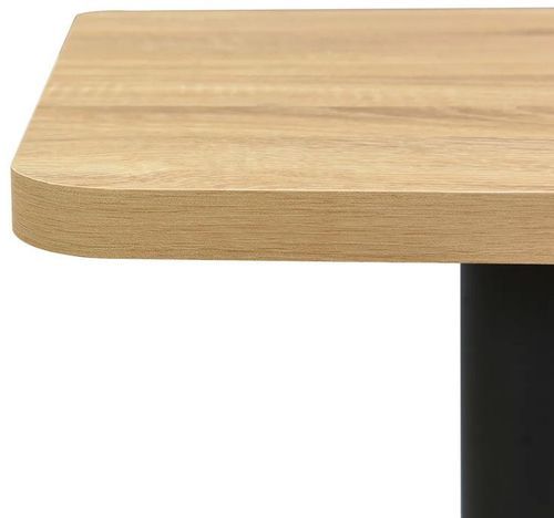 Table haute de bar bois chêne clair et pieds métal noir Riner 70 cm - Photo n°3; ?>