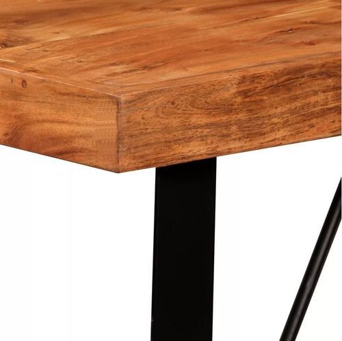 Table haute de bar bois massif et métal noir Areen 120 cm - Photo n°3; ?>