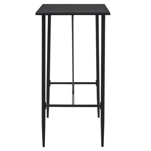 Table haute de bar bois noir et pieds métal noir Meica 120 cm - Photo n°3; ?>