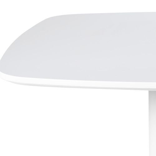 Table haute de bar carré bois blanc et pieds acier blanc Kobila 60 cm - Photo n°2; ?>