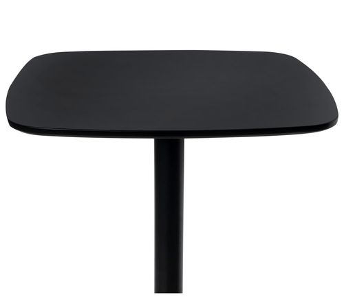 Table haute de bar carré bois noir et pieds acier noir Kobila 60 cm - Photo n°2; ?>