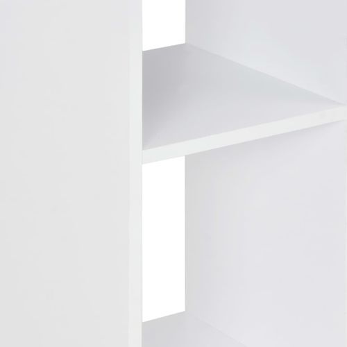 Table haute de bar carrée blanc avec 2 étagères Keo 60 - Photo n°2; ?>