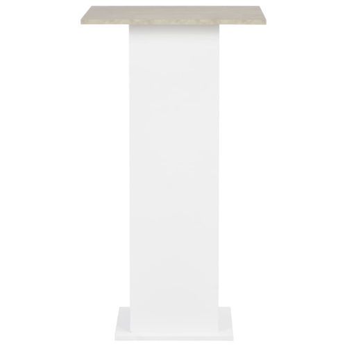 Table haute de bar carrée blanc et gris béton avec 2 étagères Keo 60 - Photo n°2; ?>