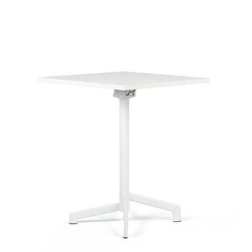 Table haute de bar carrée réglable acier blanc mate Snook 60 cm - Photo n°2; ?>