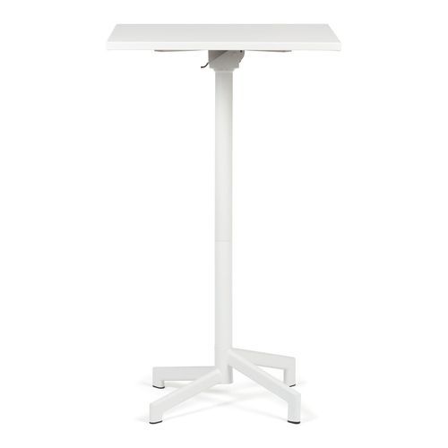 Table haute de bar carrée réglable acier blanc mate Snook 60 cm - Photo n°3; ?>