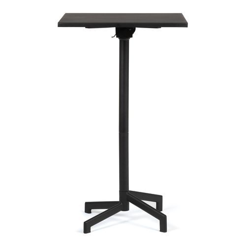 Table haute de bar carrée réglable acier noir mate Snook 60 cm - Photo n°3; ?>