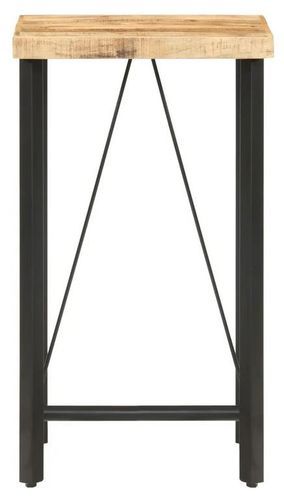 Table haute de bar manguier massif clair et pieds métal noir Atsir 60 cm - Photo n°2; ?>