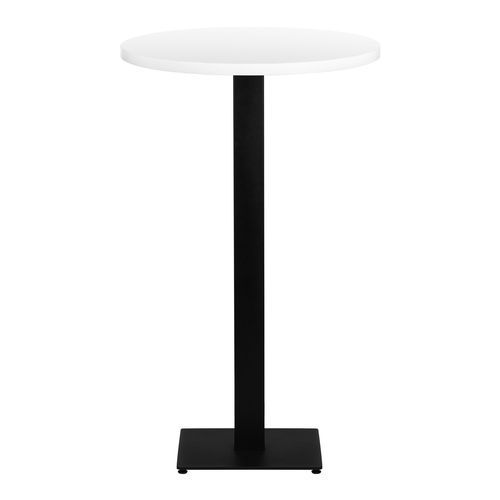 Table haute de bar ronde blanc et pieds carré acier noir Mooby 70 cm - Photo n°3; ?>