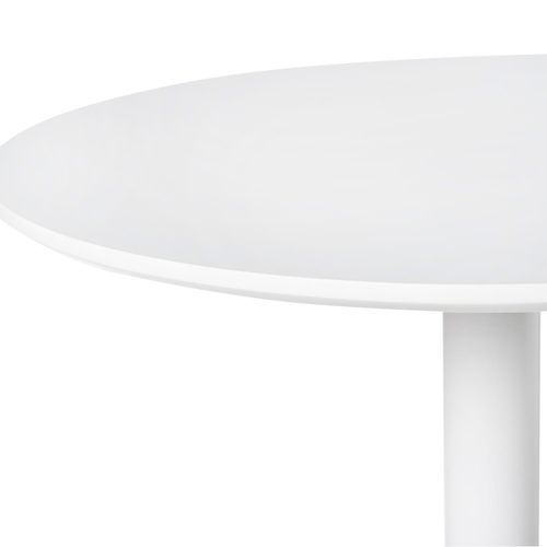 Table haute de bar ronde bois blanc et pieds acier blanc Kobila 60 cm - Photo n°2; ?>