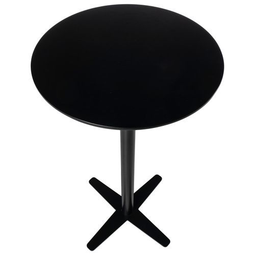Table haute de bar ronde bois noir et pieds acier noir Kobila 60 cm - Photo n°3; ?>
