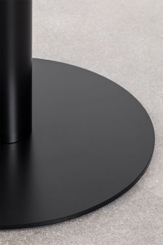 Table haute de bar ronde marbre noir et pieds rond acier noir Kooky 60 cm - Photo n°2; ?>
