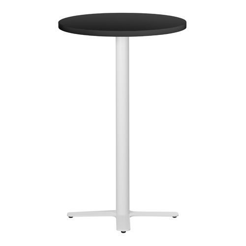 Table haute de bar ronde noir et pieds en forme de croix acier blanc Kooky 70 cm - Photo n°2; ?>