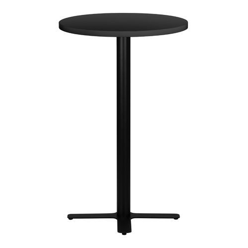 Table haute de bar ronde noir et pieds en forme de croix acier noir Kooky 70 cm - Photo n°2; ?>