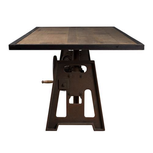 Table industrielle acier marron vieilli hauteur réglable Zingo 224 cm - Photo n°2; ?>