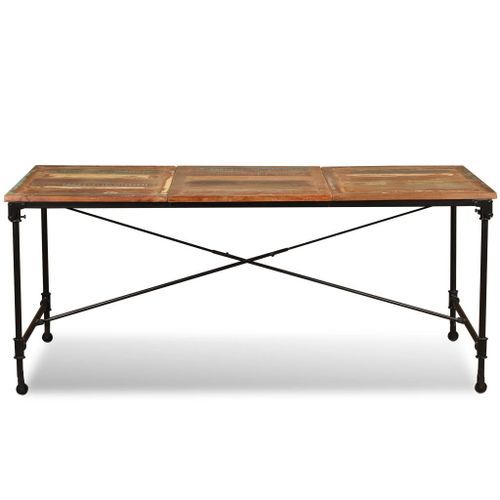 Table industrielle bois recomposé Vintale 180 cm - Photo n°3; ?>