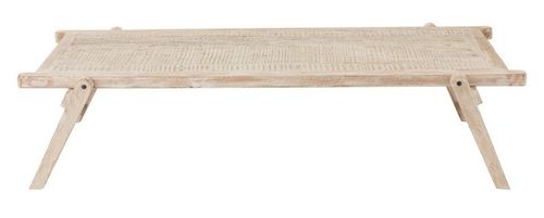 Table lit militaire bois recyclé blanc délavé Liroy L 181 cm - Photo n°2; ?>