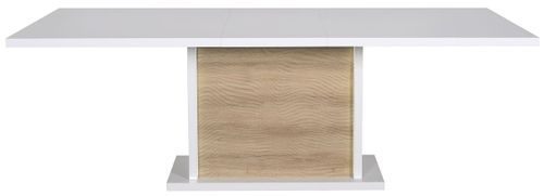 Table lumineuse extensible bois clair et laqué blanc Kay - Photo n°2; ?>