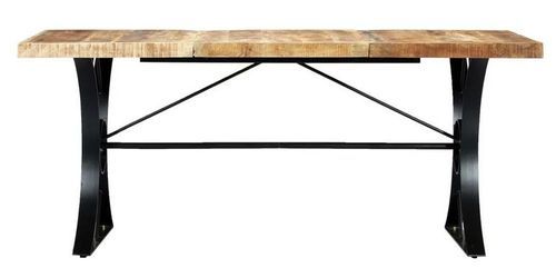 Table manguier massif clair et pieds métal noir Ylence 180 cm - Photo n°2; ?>